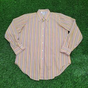 Vintage 70s Arrow MOD Button Shirt Large 22x31 Striped